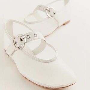NWOT Reformation Bethany White Mesh Ballet Flats